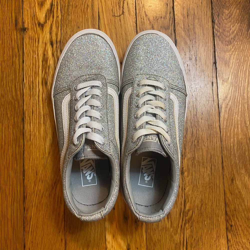 Silver Glitter Vans